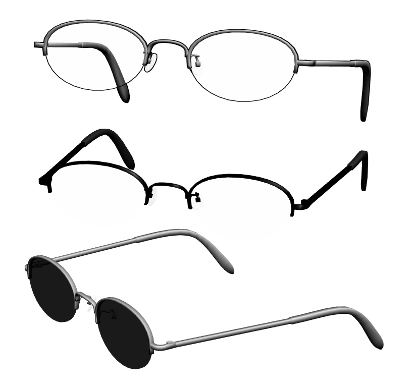オーバルメタルフレーム眼鏡#01セット FBX