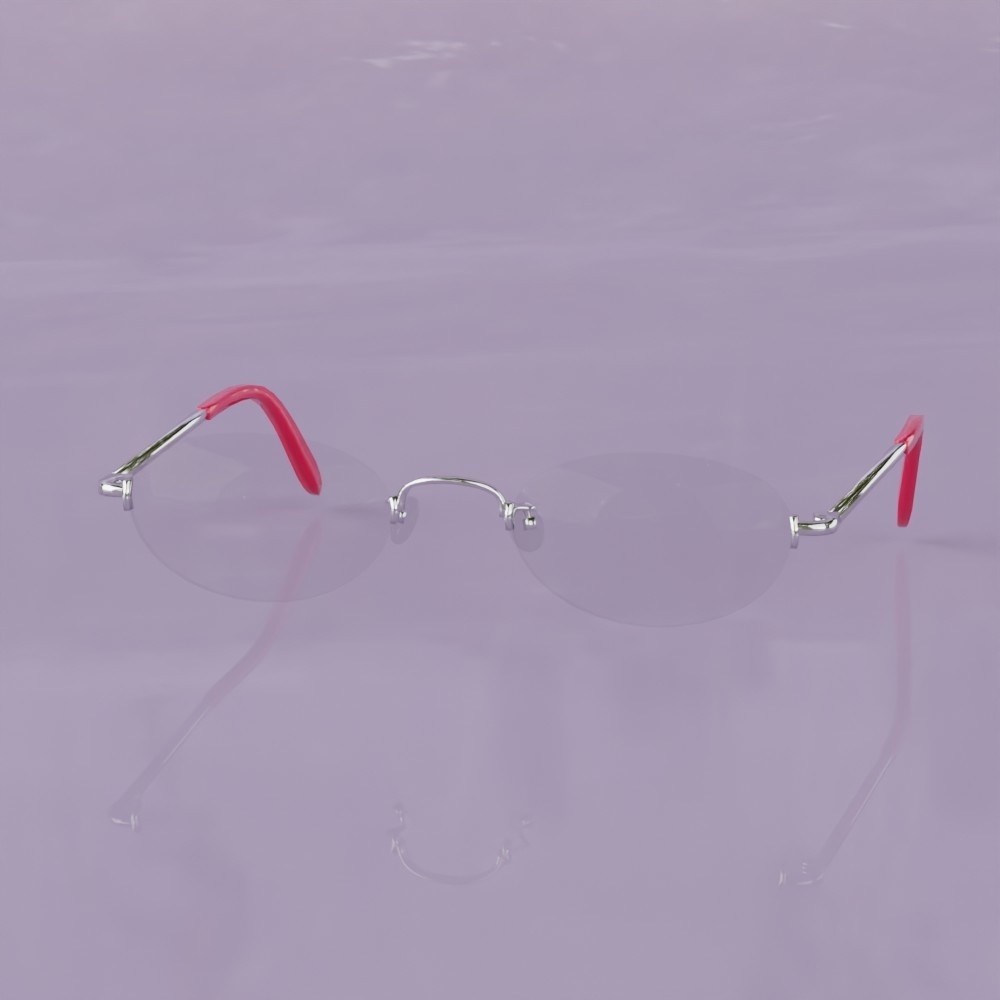 オーバルメタルフレーム眼鏡#01セット FBX