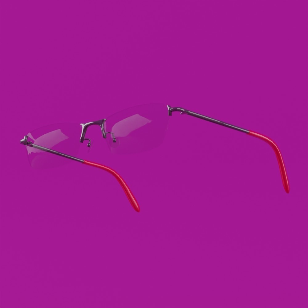 スクウェアメタルフレーム眼鏡#1セット FBX VRoid