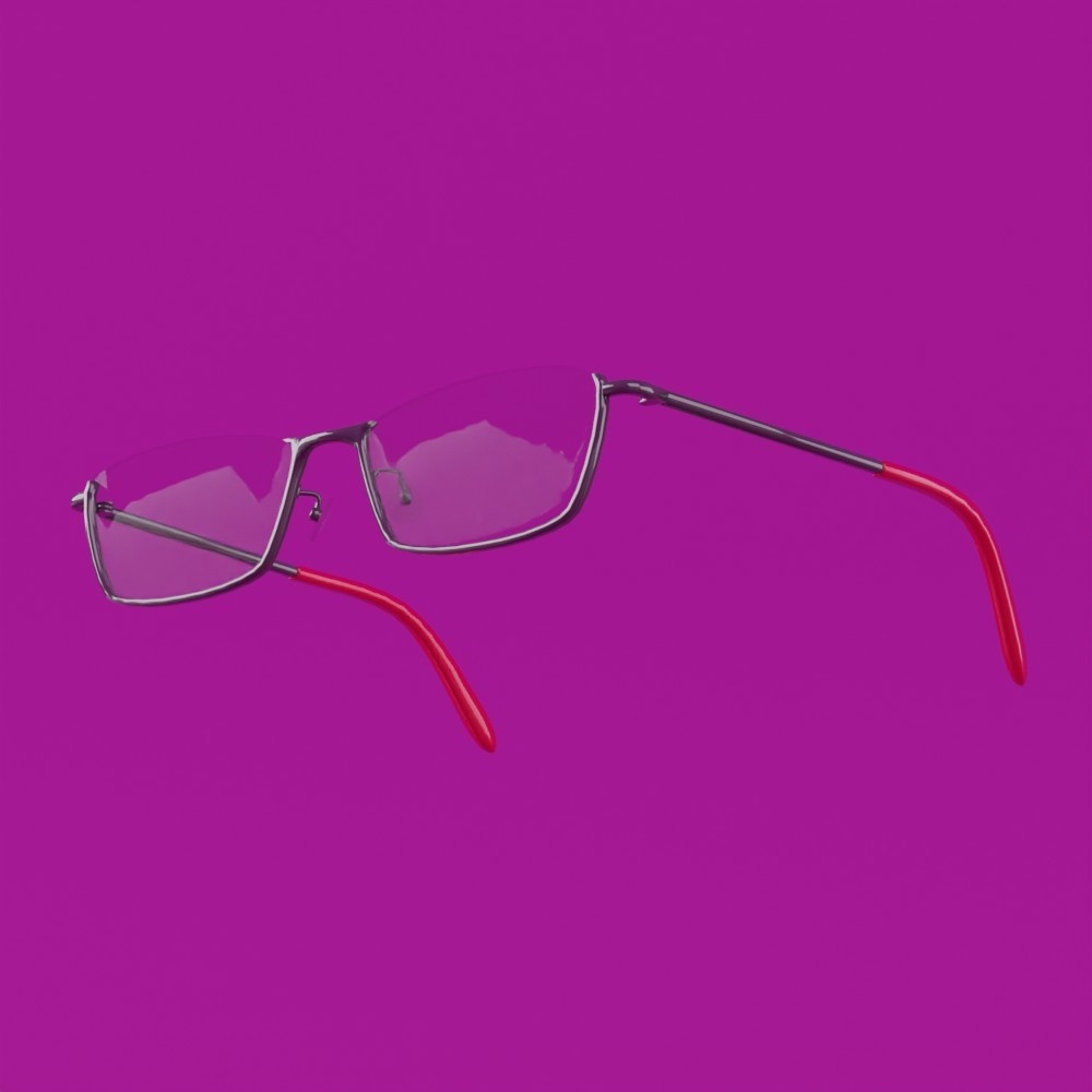 スクウェアメタルフレーム眼鏡#1セット FBX VRoid