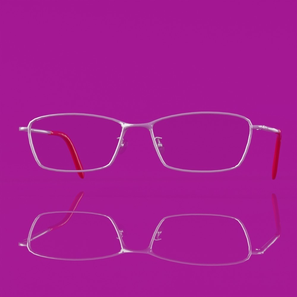 スクウェアメタルフレーム眼鏡#1セット FBX VRoid