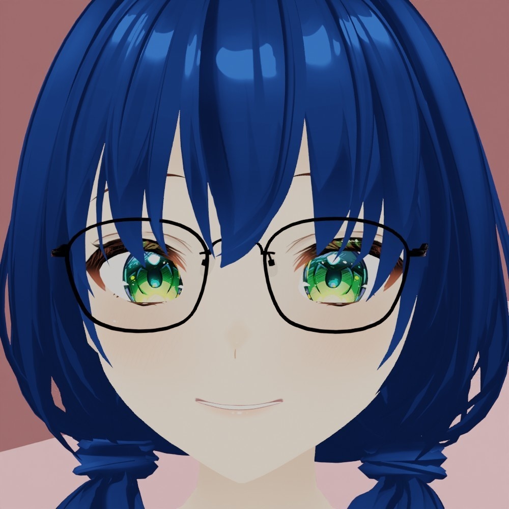 ウェリントンメタルフレーム眼鏡1セット FBX VRoid