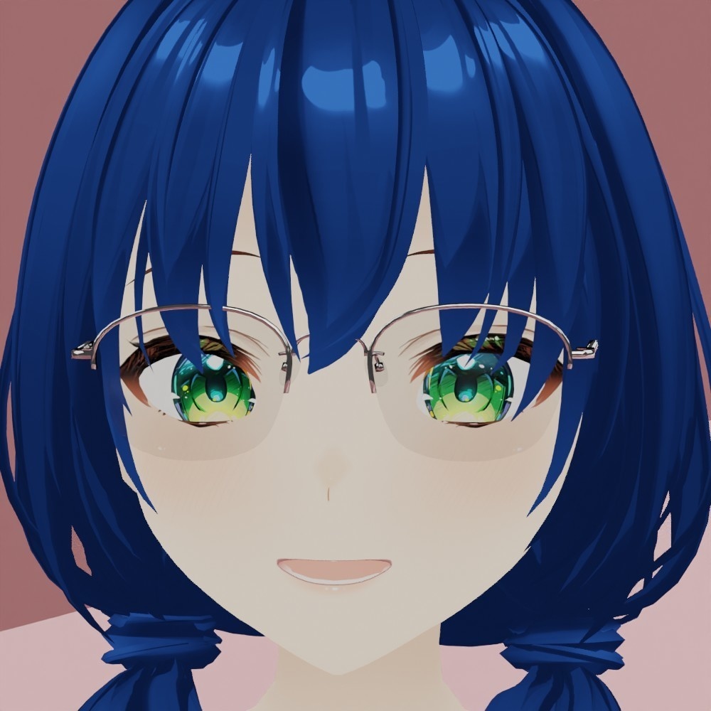 ウェリントンメタルフレーム眼鏡1セット FBX VRoid