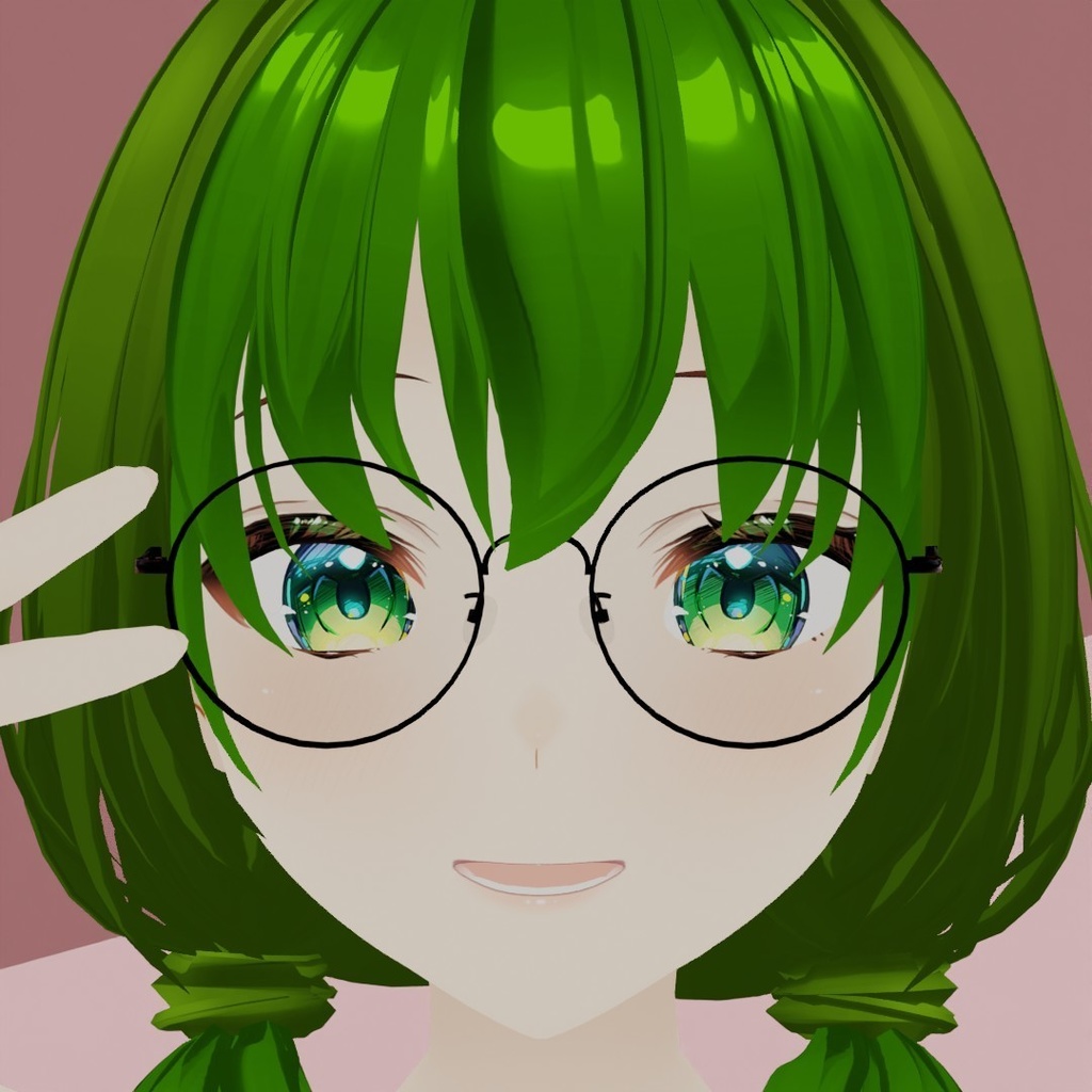 ラウンドメタルフレーム眼鏡#1 FBX VRoid