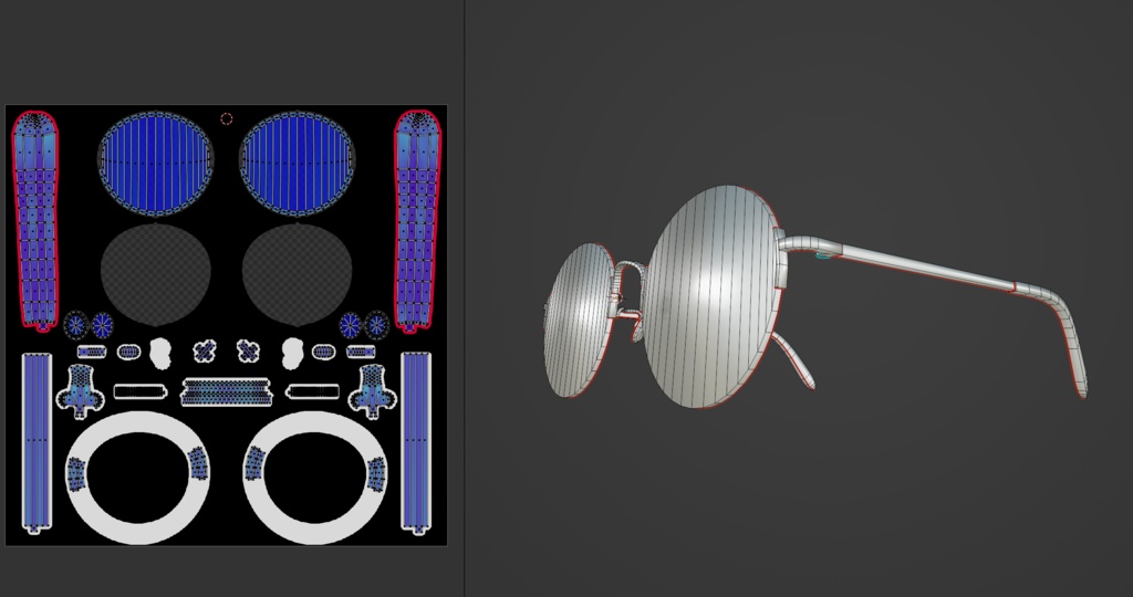 ラウンドメタルフレーム眼鏡#1 FBX VRoid