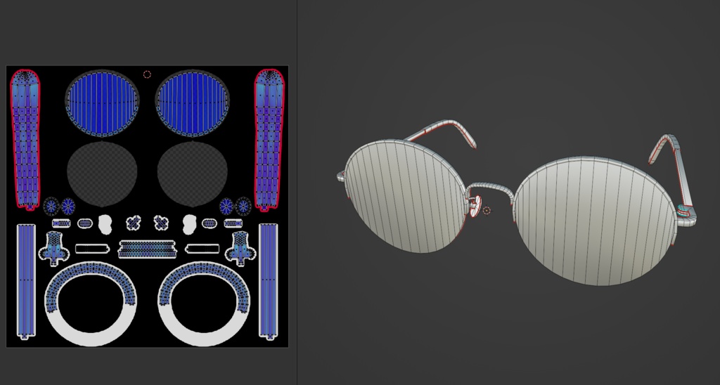 ラウンドメタルフレーム眼鏡#1 FBX VRoid