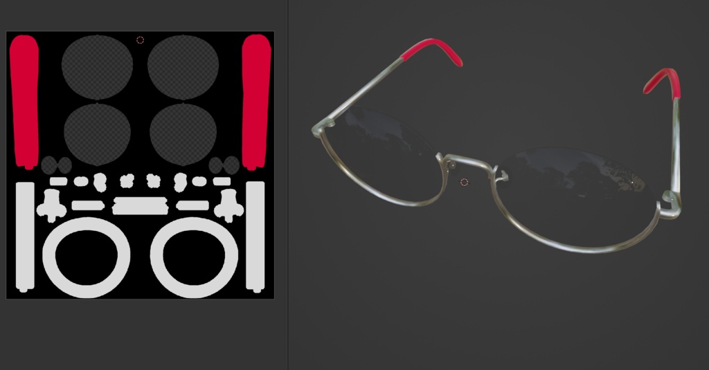 ラウンドメタルフレーム眼鏡#1 FBX VRoid