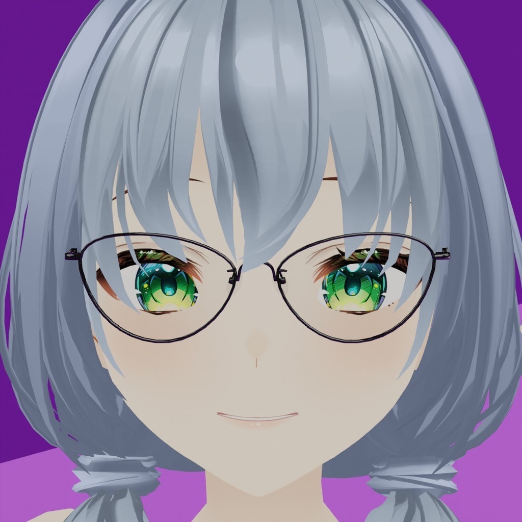 フォックスメタルフレーム眼鏡1セット FBX VRoid