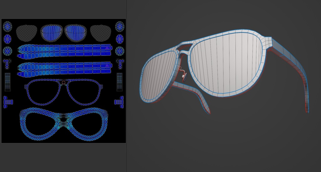 ティアドロップフレーム眼鏡1 FBX Vroid