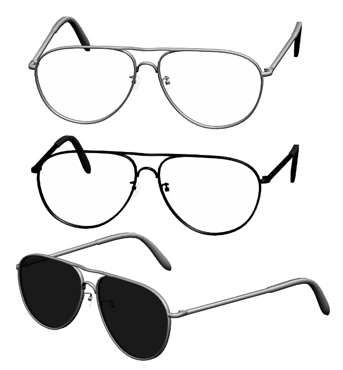 ティアドロップフレーム眼鏡1 FBX Vroid