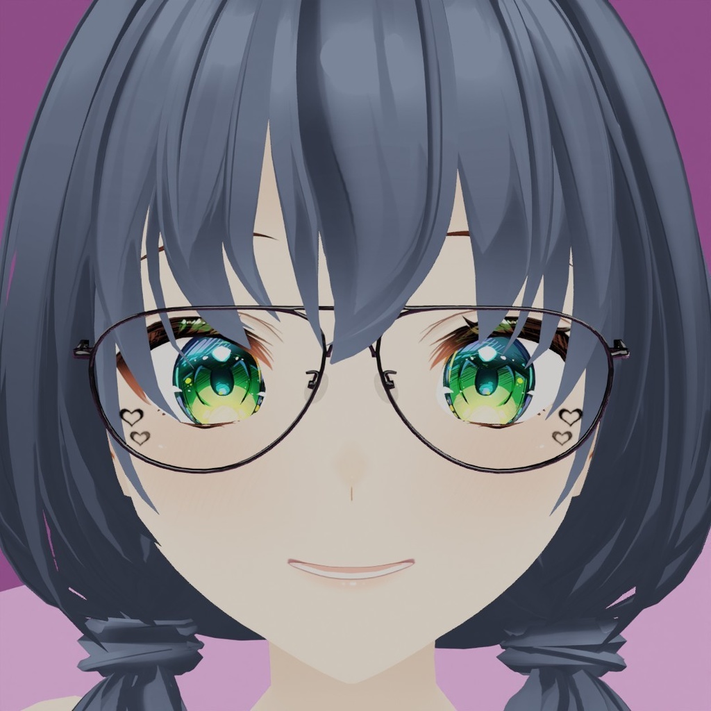 ティアドロップフレーム眼鏡1 FBX Vroid