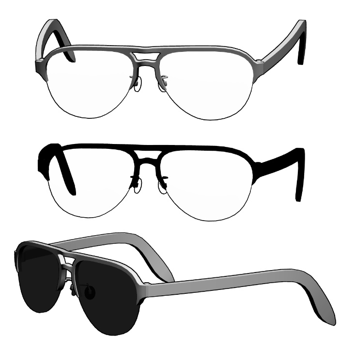 ティアドロップフレーム眼鏡1 FBX Vroid