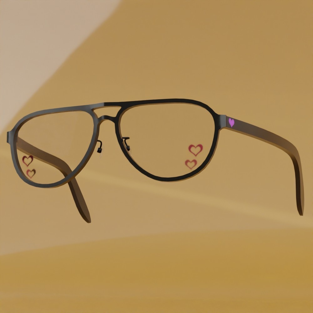 ティアドロップフレーム眼鏡1 FBX Vroid