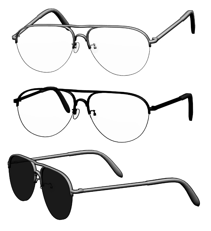 ティアドロップフレーム眼鏡1 FBX Vroid