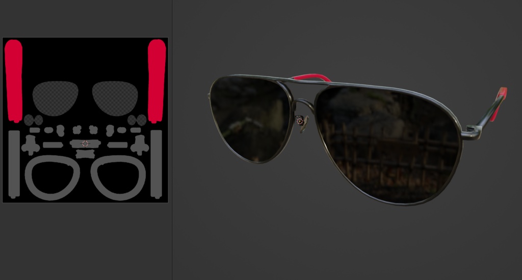 ティアドロップフレーム眼鏡1 FBX Vroid