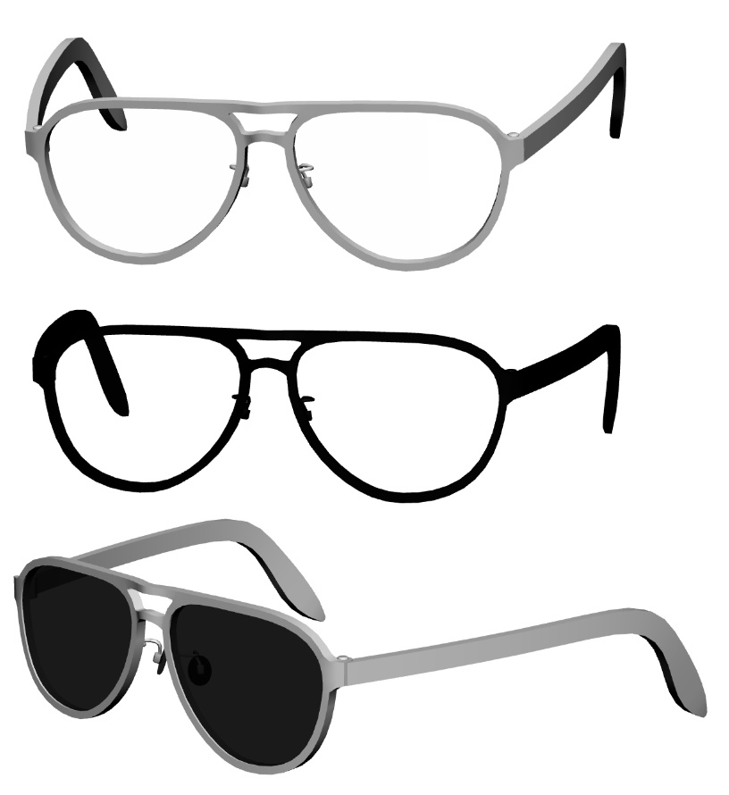 ティアドロップフレーム眼鏡1 FBX Vroid