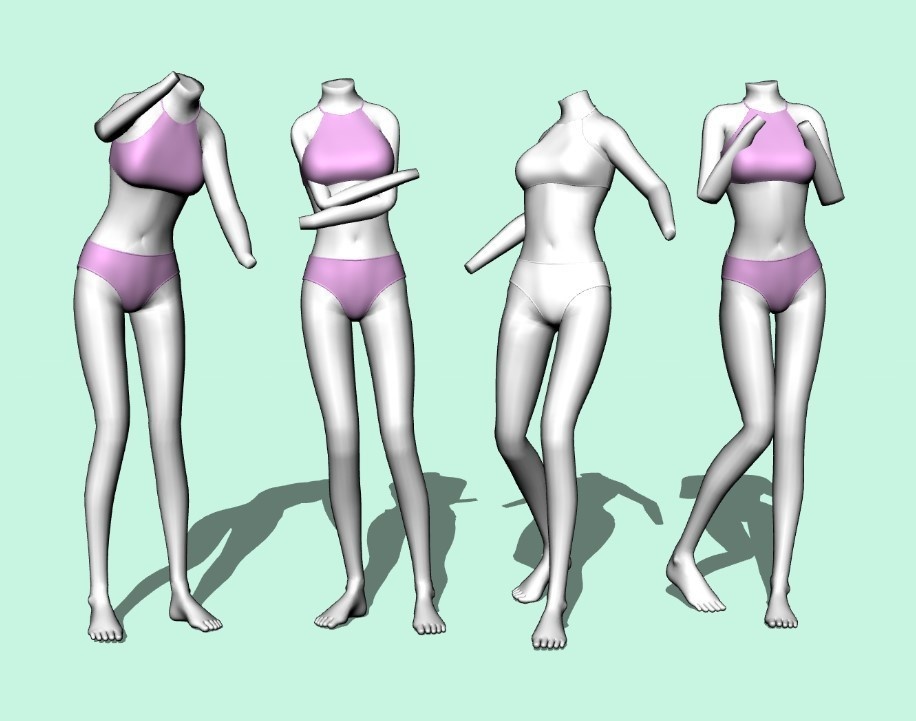 水着セット#3 クリスタ3D素材