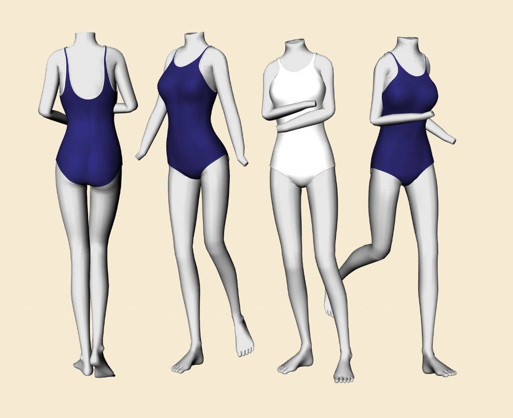水着セット#4 クリスタ3D素材