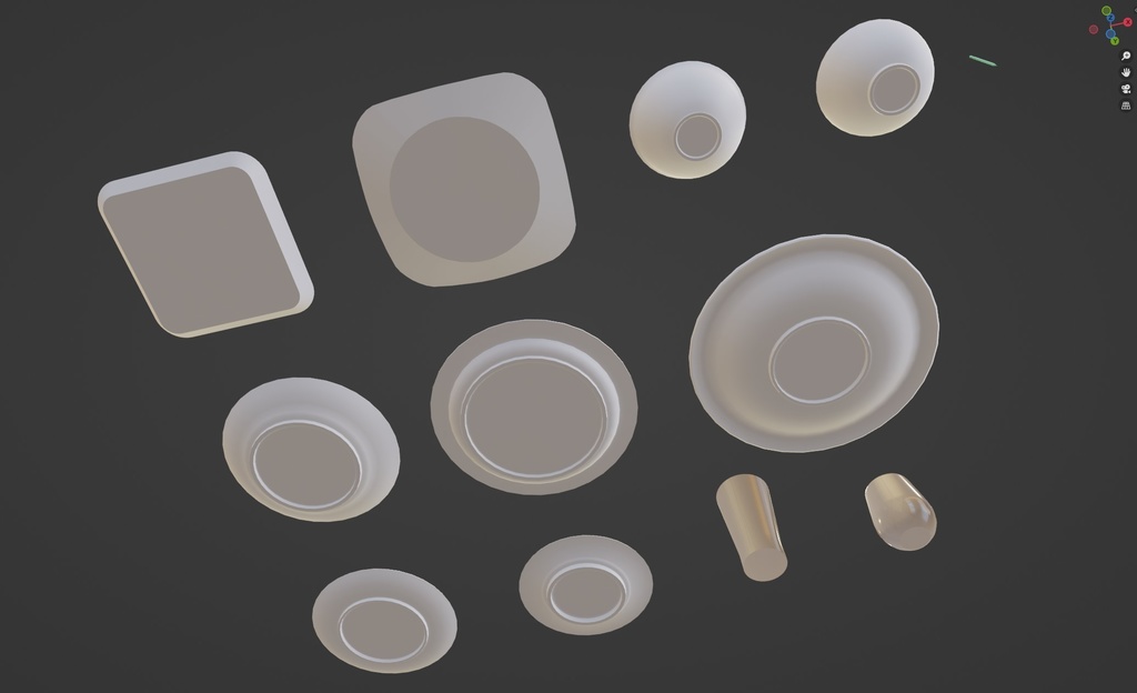 3D素材 食器セット1  VRChat