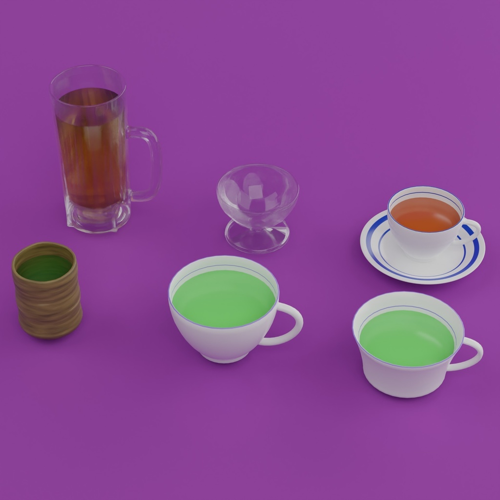 3D素材　食器セット3　VRChat