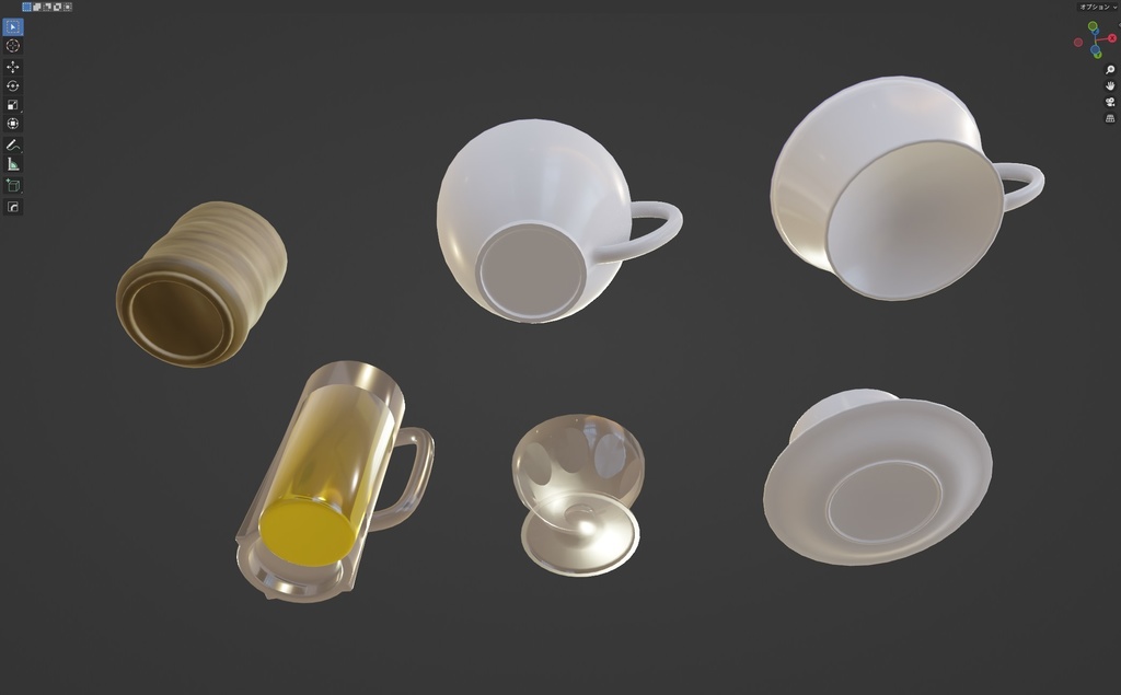 3D素材 食器セット3 VRChat