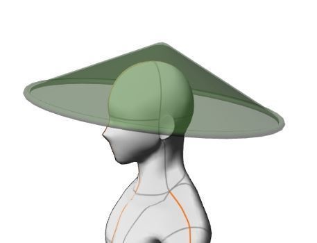 3D素材 笠#01 編み笠 竹笠 クリスタ - AGの3D素材屋 - BOOTH