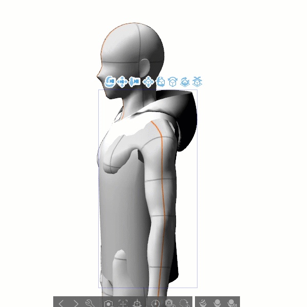 パーカー、ダウンベスト、コート 襟のアタリセット 3D素材