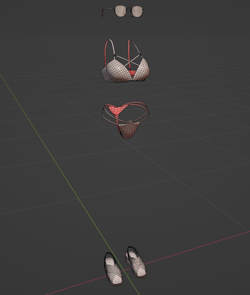 3D衣装「ミニスカ ナースなりきりパック」 VRChat / VRoid / クリスタ対応