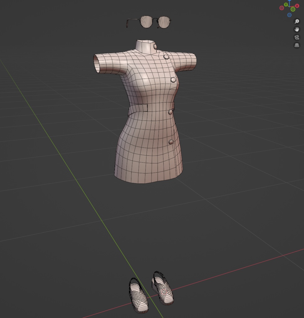 3D衣装「ミニスカ ナースなりきりパック」 VRChat / VRoid / クリスタ対応