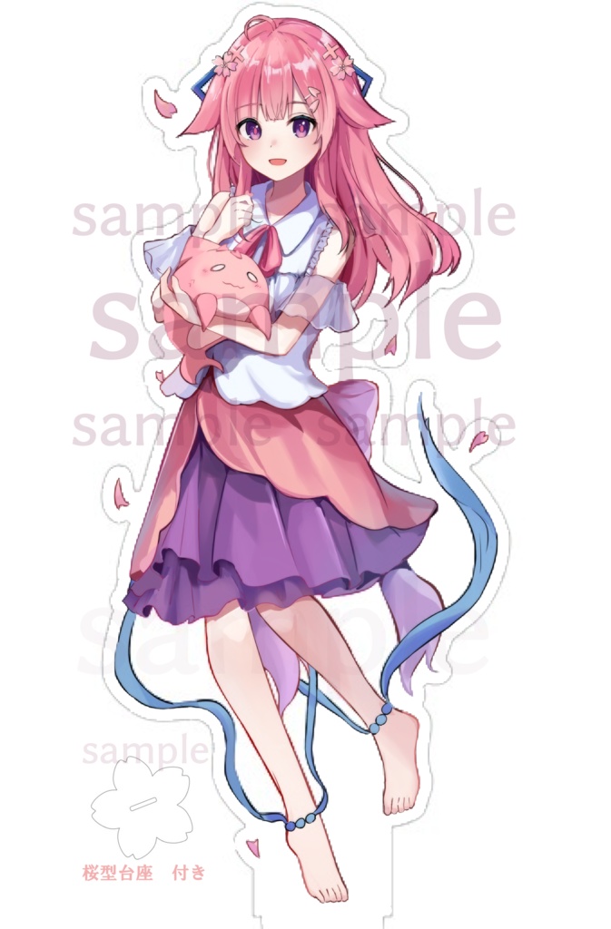 【春サメちゃん】アクリルスタンド　桜型台座付き