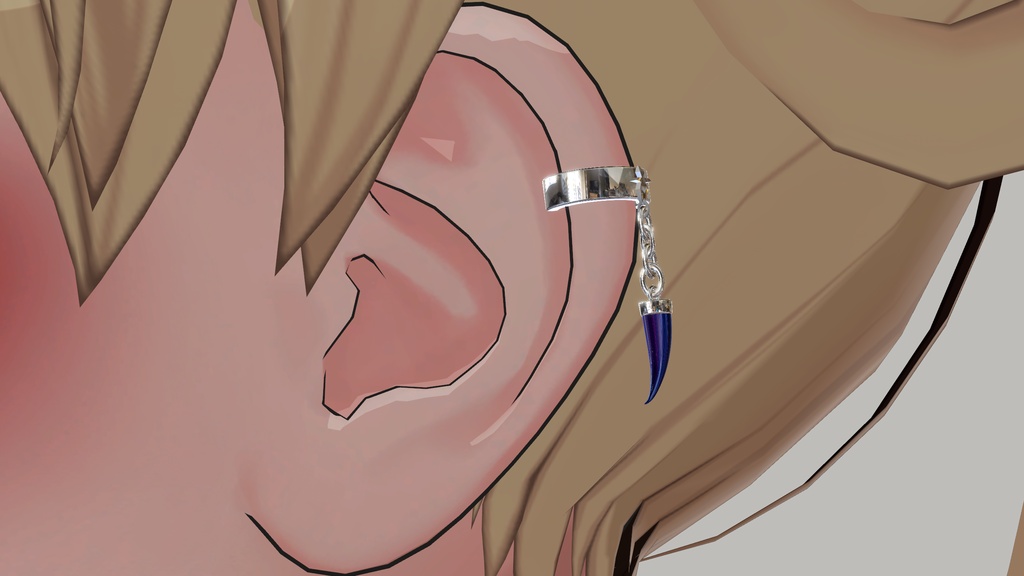 FANG LINK | チェーンイヤーカフ | VRChat 3D Accessory