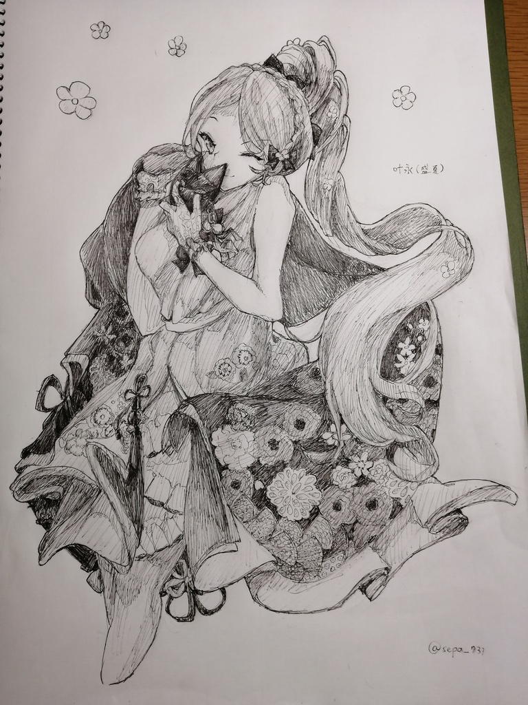 arcaea 叶永(盛夏)　アナログイラスト原画of