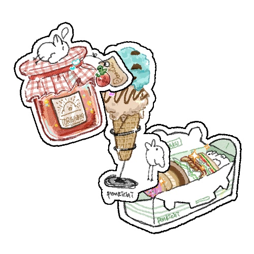 とりぎわく　３種ステッカーセット　第1弾