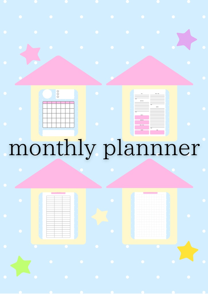 かわいい日付フリー家計簿セット☆