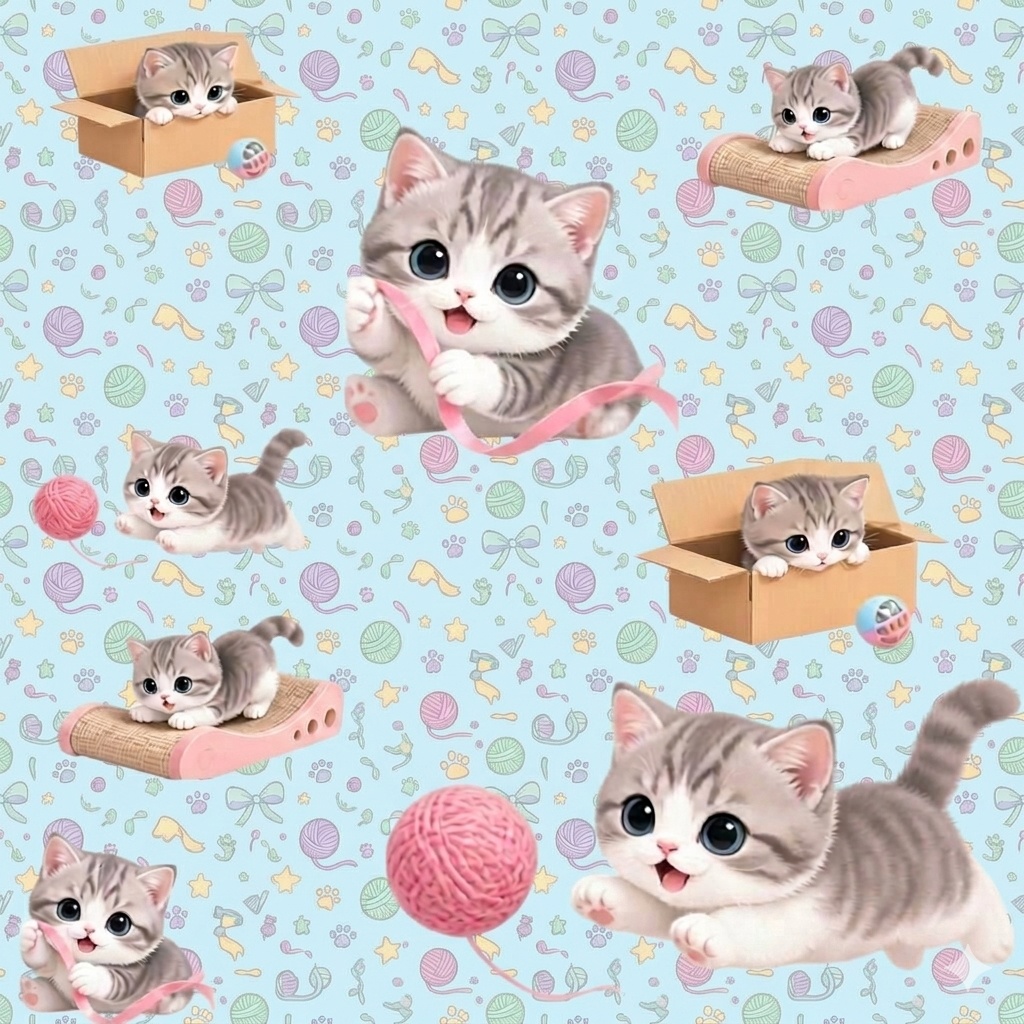 かわいい子猫の遊び 5色セット