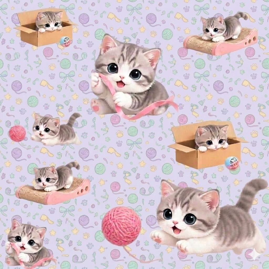 かわいい子猫の遊び 5色セット