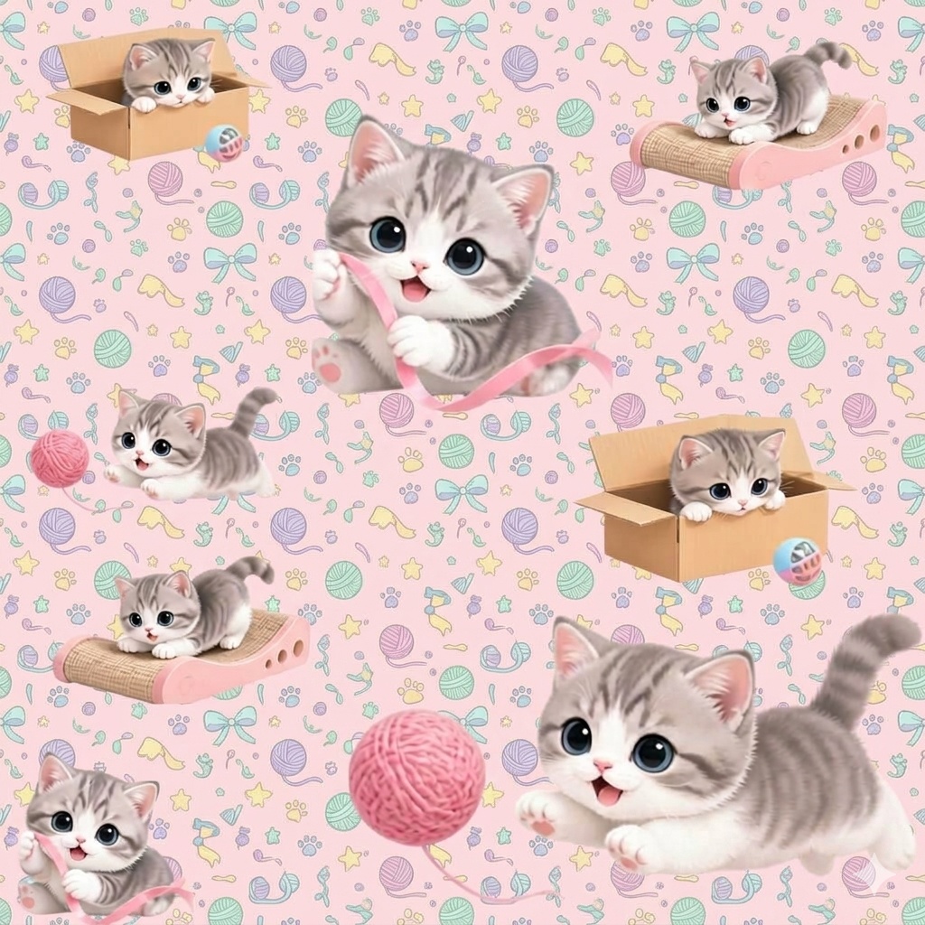 かわいい子猫の遊び 5色セット