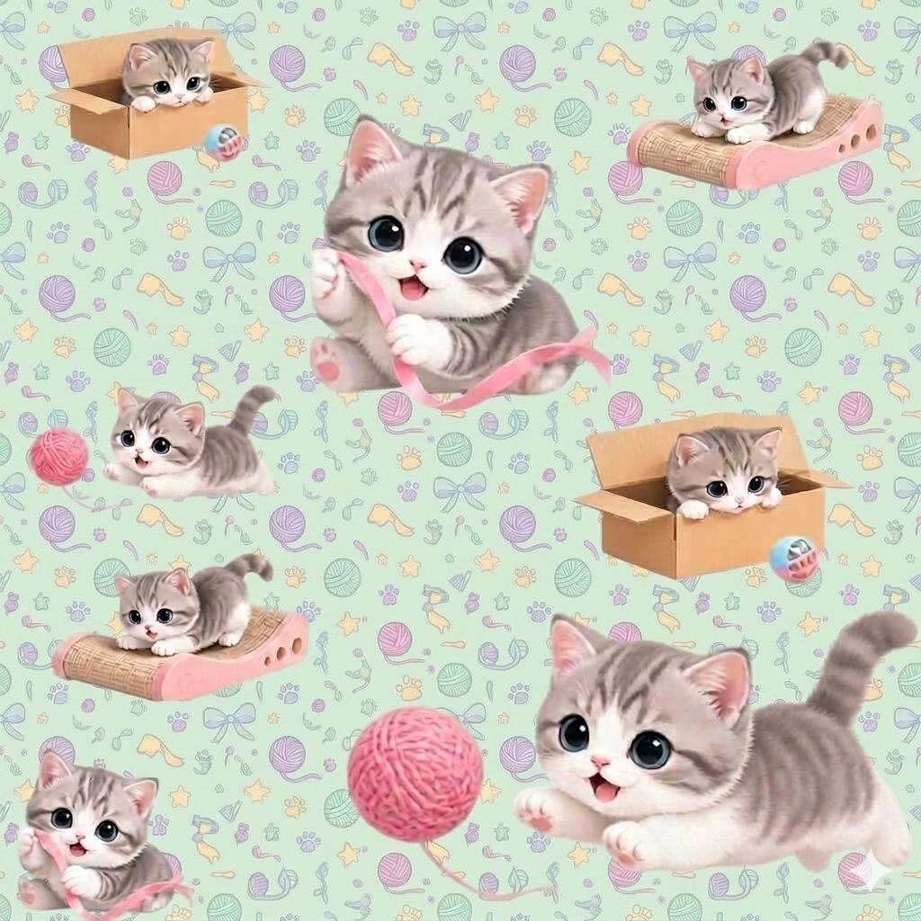 かわいい子猫の遊び 5色セット