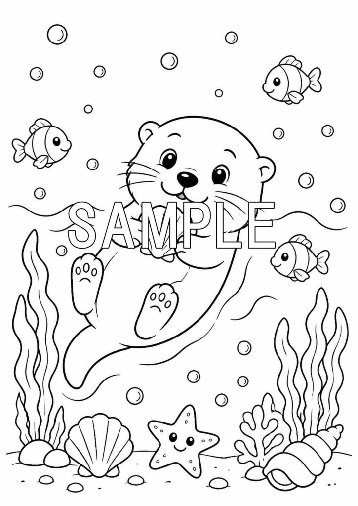 子供用塗り絵 海の生き物