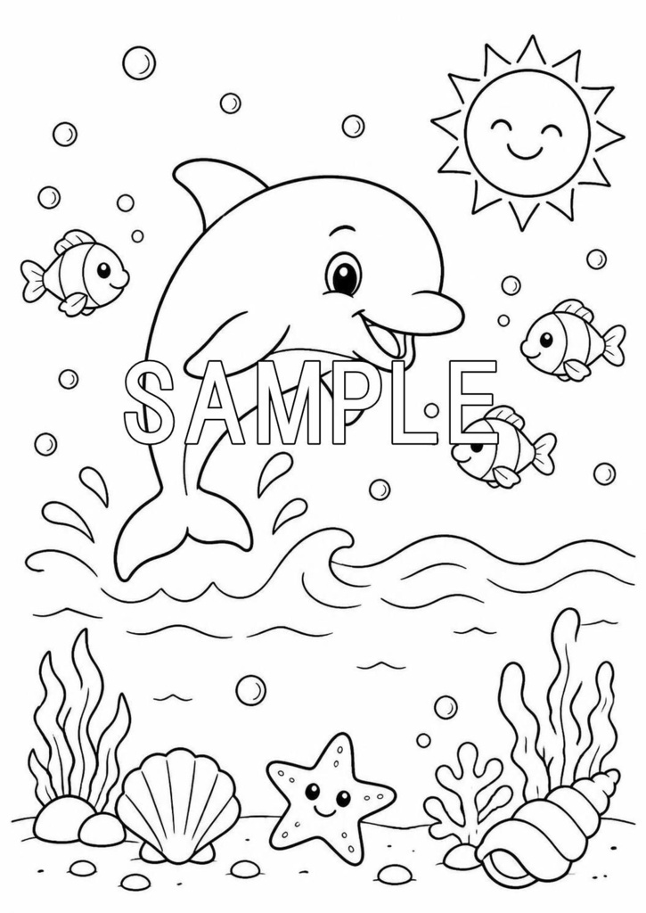 子供用塗り絵 海の生き物