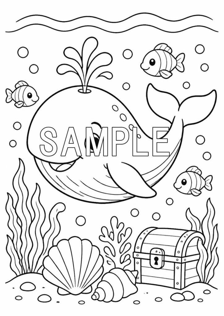 子供用塗り絵 海の生き物