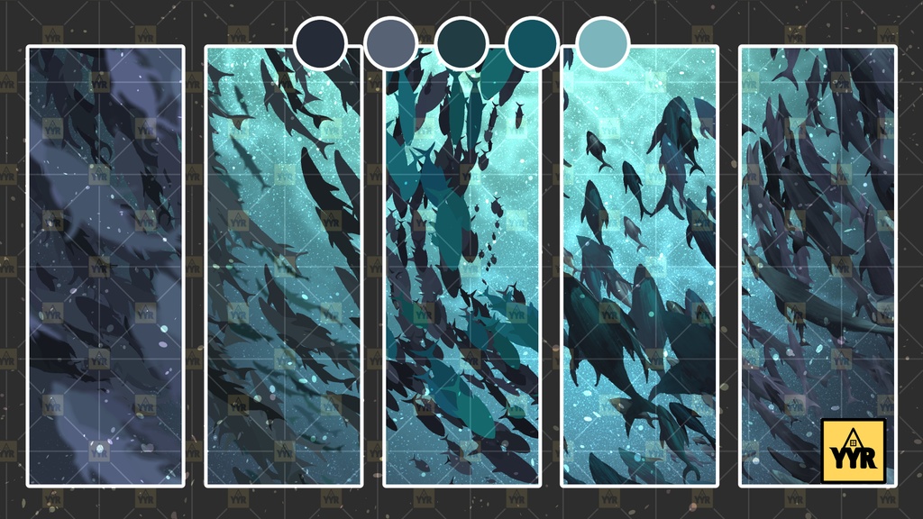 YYR 魚群 CLIP STUDIO [海、海洋、水中、魚、海洋、水生、魚群、動物、海の生き物、魚群、群れ]