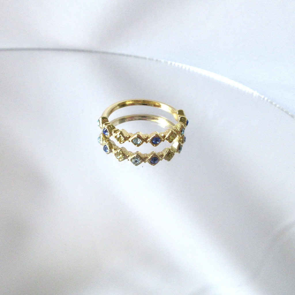 推しペアカラーリング ~バジトリオ~(ダイヤ型)