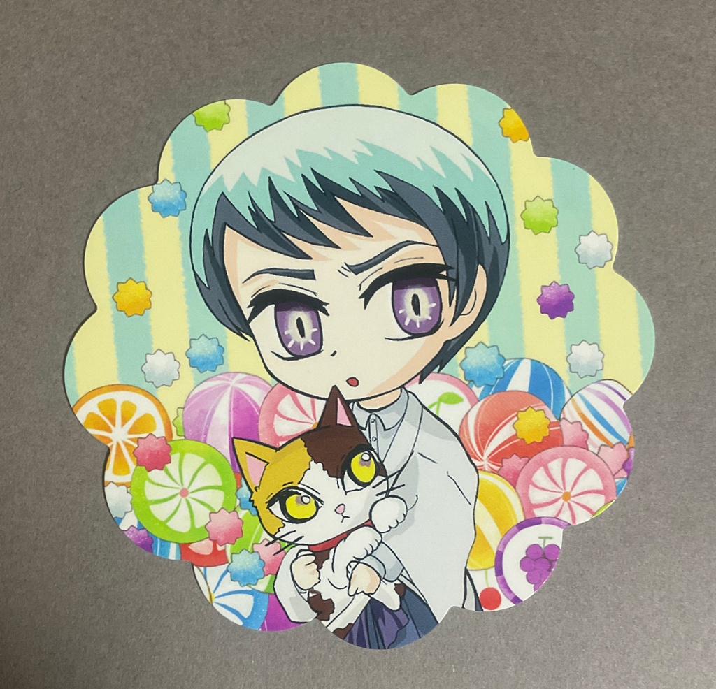 ミニ色紙 隊服の愈史郎 額付き