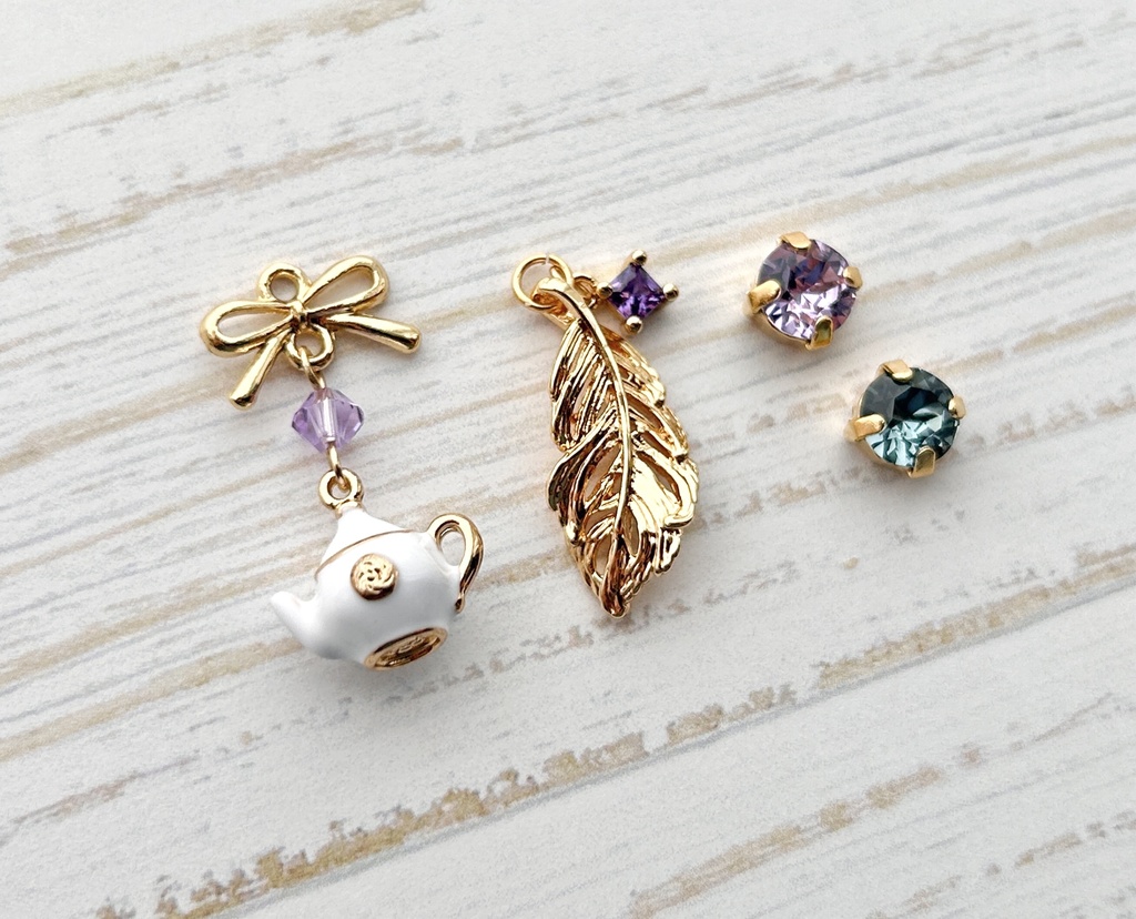 【🌈🕒】🫖🌿イヤリング/ピアス【販売終了】