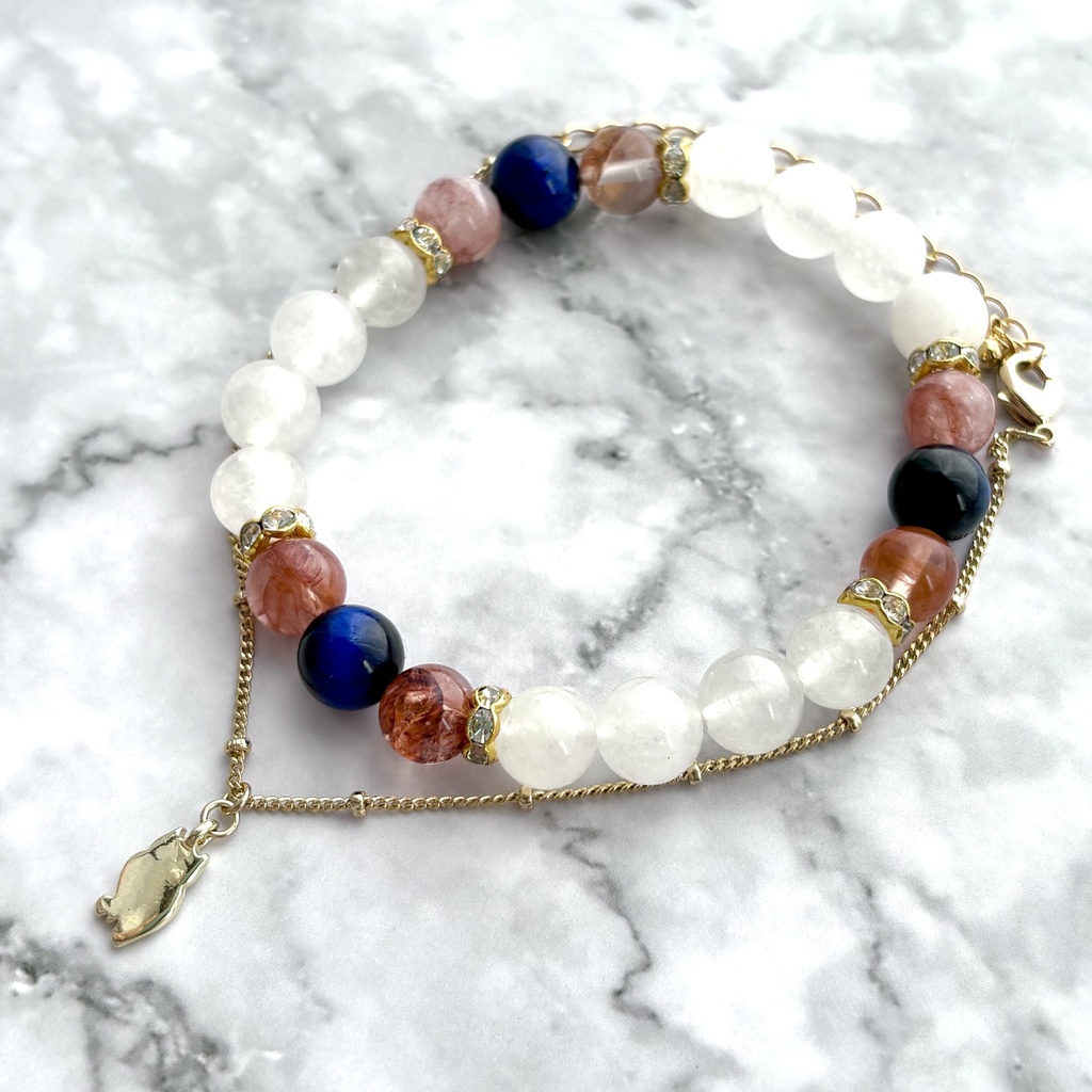 【🌈🕒】🦉🎻天然石ブレスレット