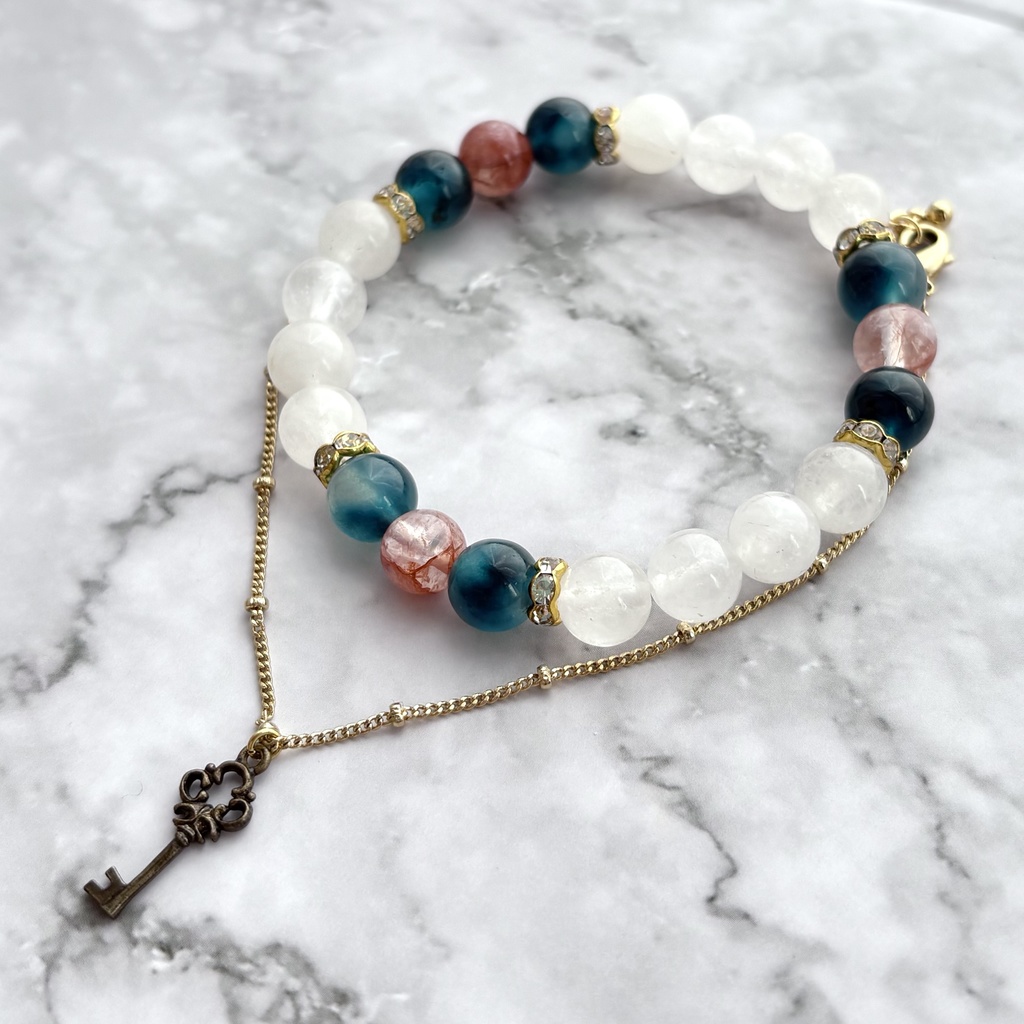 【🌈🕒】🔑🐍天然石ブレスレット