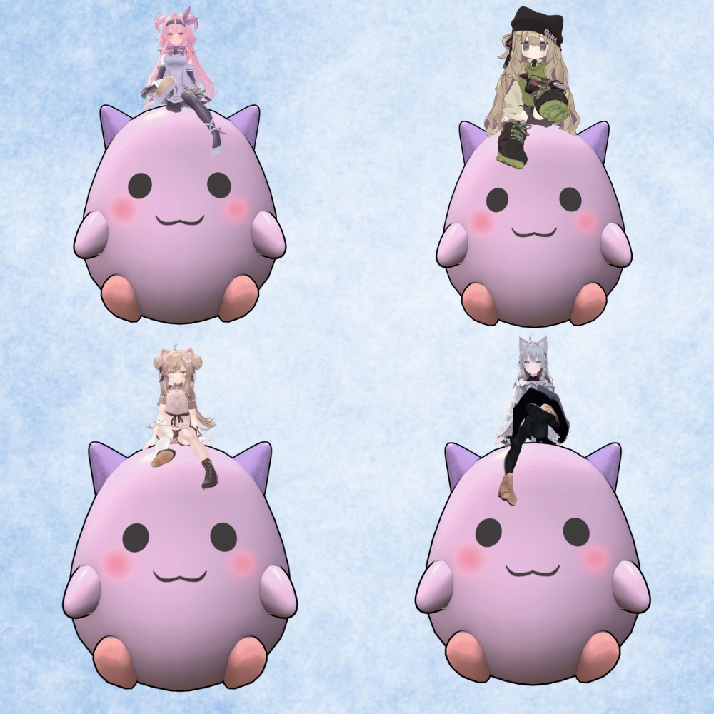 【アニメーション椅子】 ピンクモンスター椅子