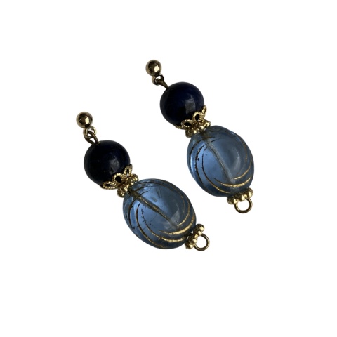 Hush tale：ディープブルー × アクア｜静かな水面のピアス