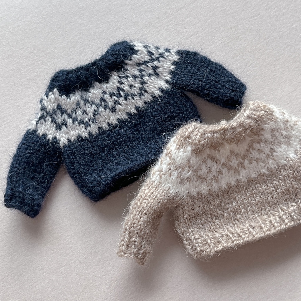 どーる用 編み込みヨークセーター (B)